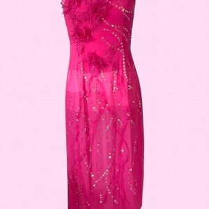 Elegant Pink Floral Dress